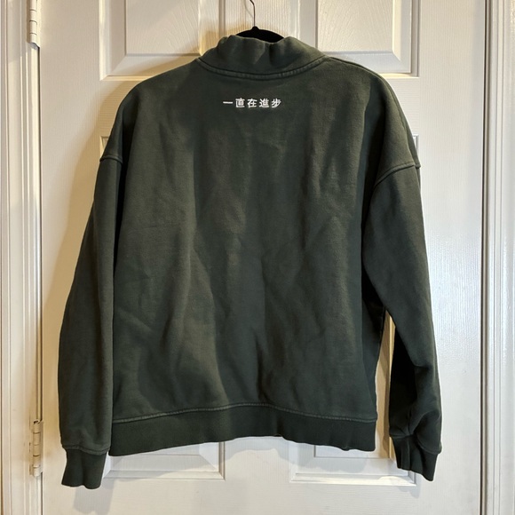 YoungLA Men's Forest Green Zip-Up Sweatshirt - Picture 7 of 10